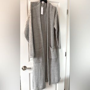 Nordstrom Topshop Long Gray Duster Cardigan - Size M, 8-10
